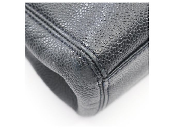Borsa a mano Chanel in tela blu navy - vista 6