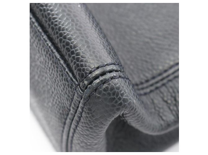 Borsa a mano Chanel in tela blu navy - vista 7