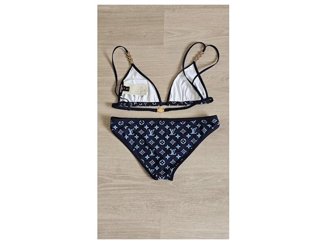 Conjunto de bikini Louis Vuitton Monogram Azul Azul oscuro - vista 2