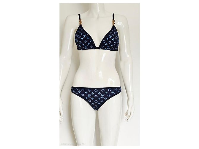 Conjunto de bikini Louis Vuitton Monogram Azul Azul oscuro - vista 7