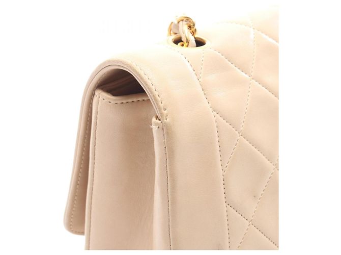 Borsa Chanel Matelassé Diana Flap Beige - vista 11