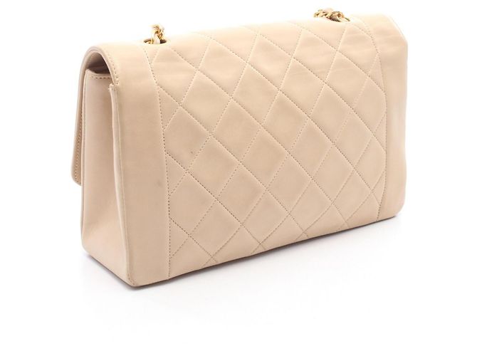 Borsa Chanel Matelassé Diana Flap Beige - vista 2
