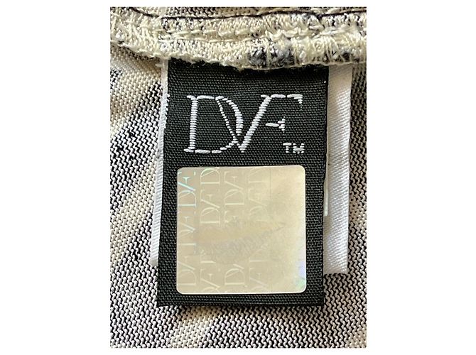 Diane von Furstenberg Vestido de Seda Geométrico ODA Negro Blanco Naranja - vista 6