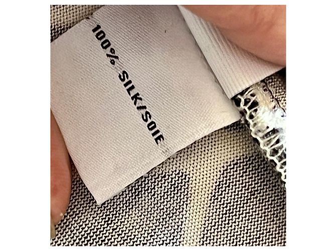 Diane von Furstenberg Vestido de Seda Geométrico ODA Negro Blanco Naranja - vista 8