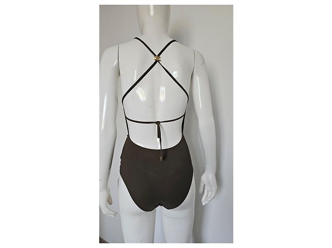 Céline Celine Triomphe Einteiler-Badeanzug in Olive Braun - Ansicht 10