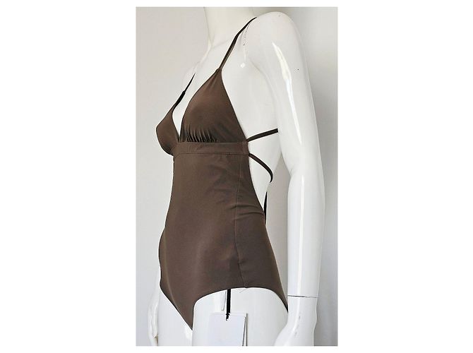 Céline Celine Triomphe Einteiler-Badeanzug in Olive Braun - Ansicht 8