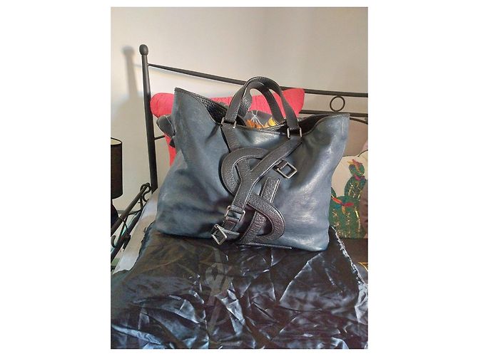 Yves Saint Laurent Handtasche Marineblau - Ansicht 2
