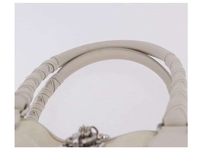 Borsa a mano Christian Dior Trotter Canvas Ivory Silver Auth 195788V Argento Crudo - vista 14