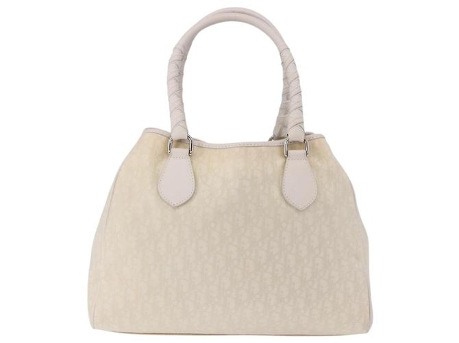 Borsa a mano Christian Dior Trotter Canvas Ivory Silver Auth 195788V Argento Crudo - vista 2