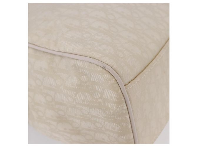 Borsa a mano Christian Dior Trotter Canvas Ivory Silver Auth 195788V Argento Crudo - vista 8