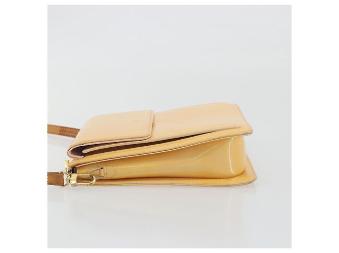 LOUIS VUITTON Monogram Vernis Motto Pouch Marshmallow Pink M91312 LV Auth 196217 - vista 4