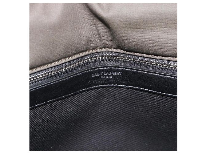Borsa a tracolla SAINT LAURENT Canvas Khaki Silver 757146 Auth 196092 Argento Cachi - vista 17