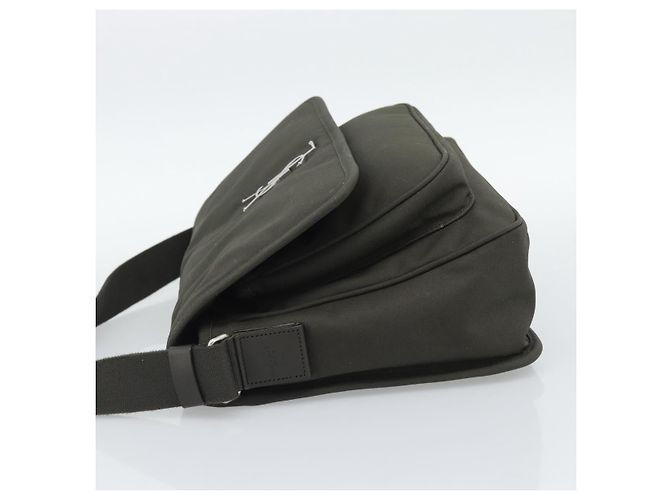 Borsa a tracolla SAINT LAURENT Canvas Khaki Silver 757146 Auth 196092 Argento Cachi - vista 3