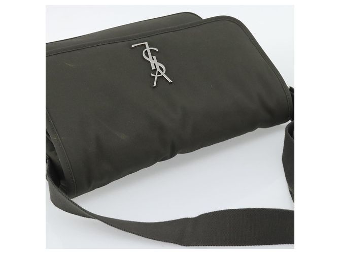 Borsa a tracolla SAINT LAURENT Canvas Khaki Silver 757146 Auth 196092 Argento Cachi - vista 6