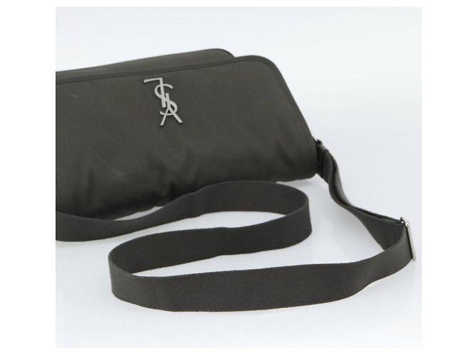 Borsa a tracolla SAINT LAURENT Canvas Khaki Silver 757146 Auth 196092 Argento Cachi - vista 7