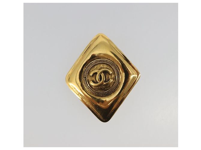 Spilla CHANEL Metallo Tono Oro CC Auth bs36545 - vista 2