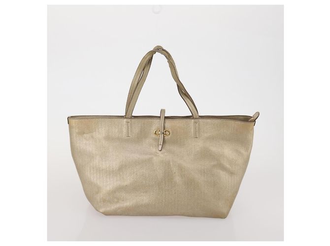 Borsa a Tracolla Salvatore Ferragamo Nylon Pelle Set da 2 Nero Oro Auth bs36053 D'oro - vista 10