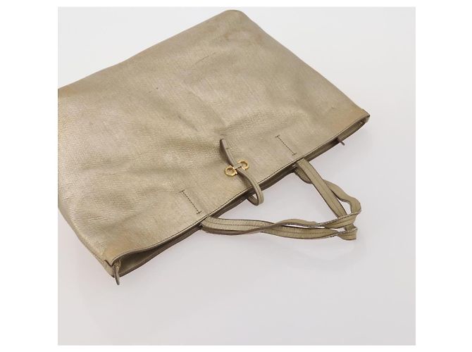 Borsa a Tracolla Salvatore Ferragamo Nylon Pelle Set da 2 Nero Oro Auth bs36053 D'oro - vista 13