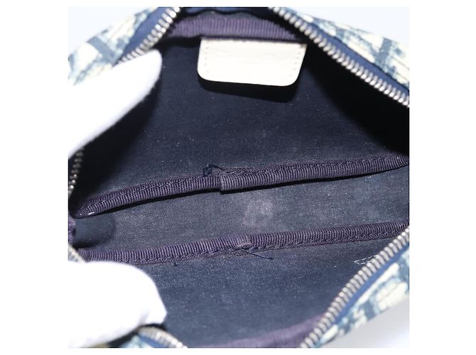 Pouch Christian Dior Trotter PVC Blu Argento Auth 194482 - vista 10