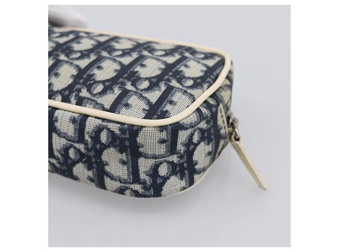 Pouch Christian Dior Trotter PVC Blu Argento Auth 194482 - vista 15