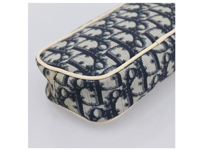 Pouch Christian Dior Trotter PVC Blu Argento Auth 194482 - vista 16