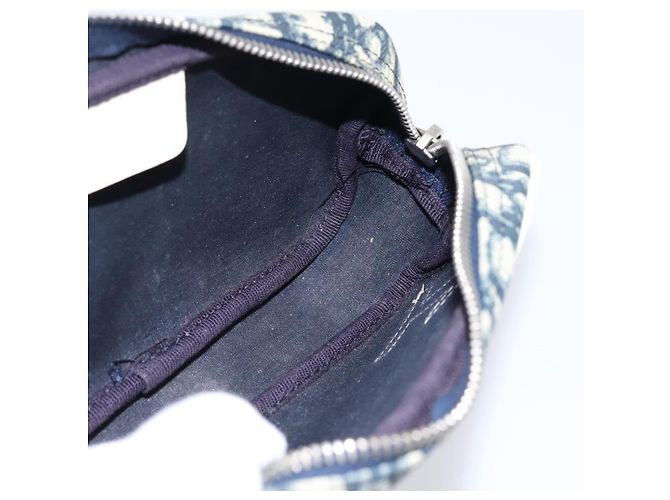 Pouch Christian Dior Trotter PVC Blu Argento Auth 194482 - vista 17