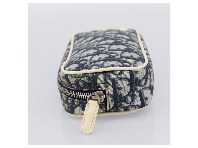 Pouch Christian Dior Trotter PVC Blu Argento Auth 194482 - vista 3