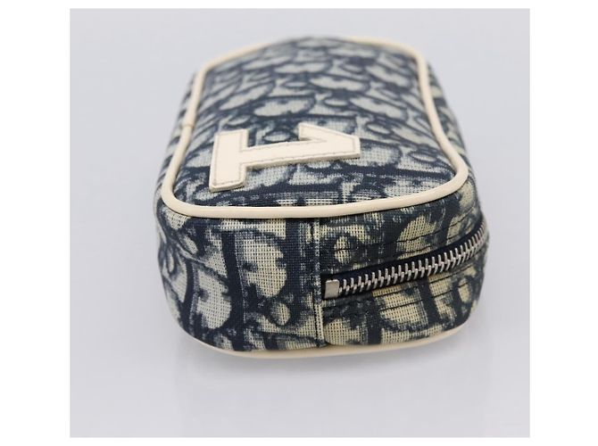 Pouch Christian Dior Trotter PVC Blu Argento Auth 194482 - vista 4