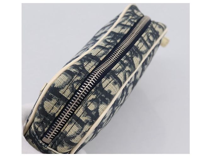 Pouch Christian Dior Trotter PVC Blu Argento Auth 194482 - vista 5