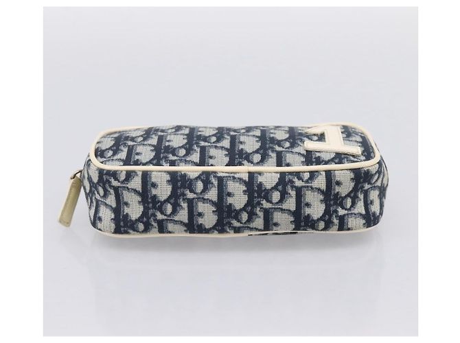 Pouch Christian Dior Trotter PVC Blu Argento Auth 194482 - vista 6