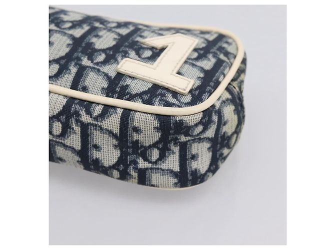 Pouch Christian Dior Trotter PVC Blu Argento Auth 194482 - vista 7
