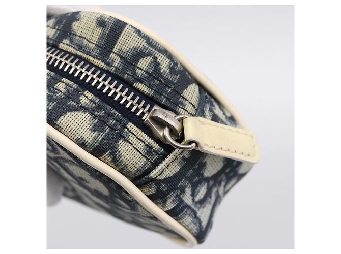 Pouch Christian Dior Trotter PVC Blu Argento Auth 194482 - vista 8