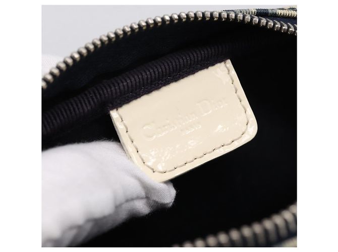 Pouch Christian Dior Trotter PVC Blu Argento Auth 194482 - vista 9