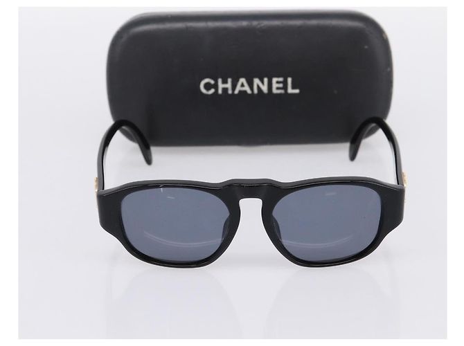 Occhiali da sole CHANEL Plastica Nero Dorato CC Auth BA15021 - vista 12