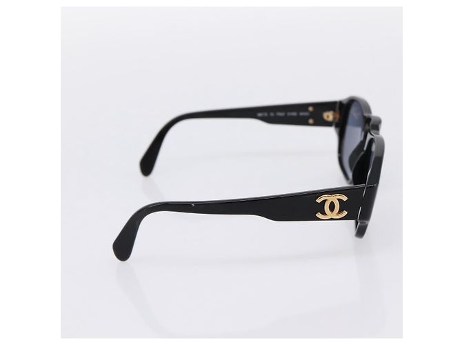 Occhiali da sole CHANEL Plastica Nero Dorato CC Auth BA15021 - vista 3