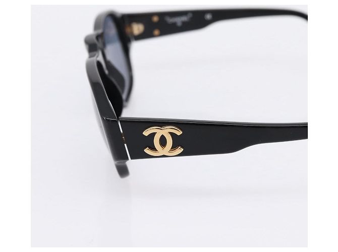 Occhiali da sole CHANEL Plastica Nero Dorato CC Auth BA15021 - vista 6