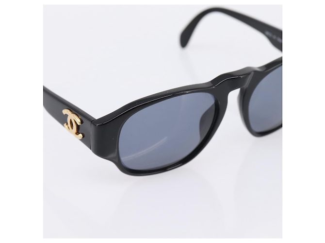 Occhiali da sole CHANEL Plastica Nero Dorato CC Auth BA15021 - vista 7