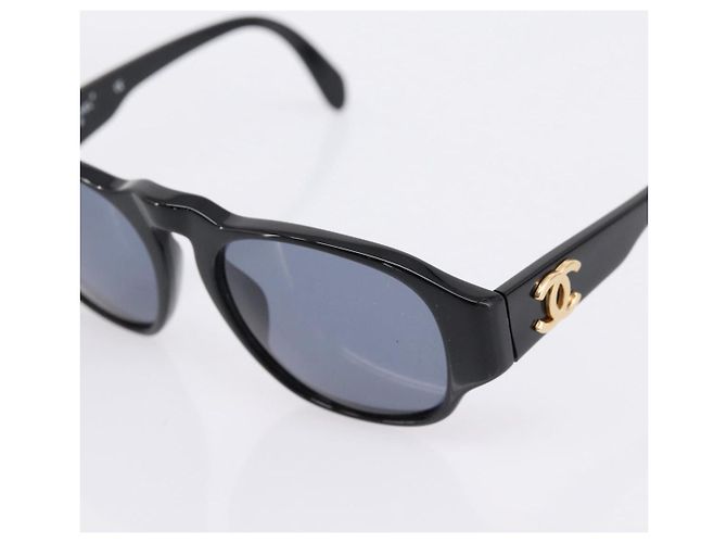 Occhiali da sole CHANEL Plastica Nero Dorato CC Auth BA15021 - vista 8
