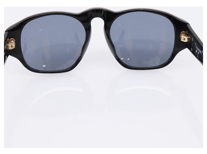 Occhiali da sole CHANEL Plastica Nero Dorato CC Auth BA15021 - vista 9