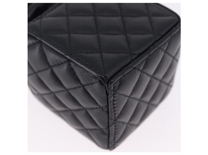 CHANEL Matelasse Chain Shoulder Pouch Lamb Skin Black Gold Tone CC Auth 196469M Nero - vista 15
