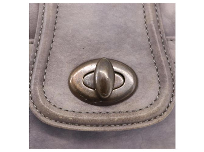 Borsa a Tracolla BURBERRY Pelle Grigia Tono Oro Auth 195354A Marrone - vista 10