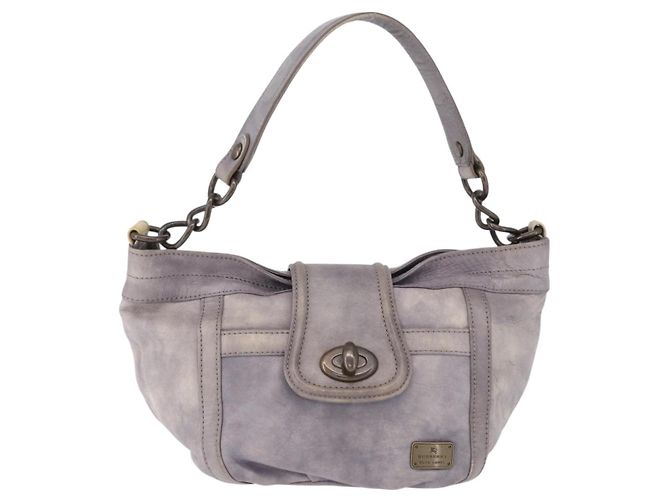 Borsa a Tracolla BURBERRY Pelle Grigia Tono Oro Auth 195354A Marrone - vista 13