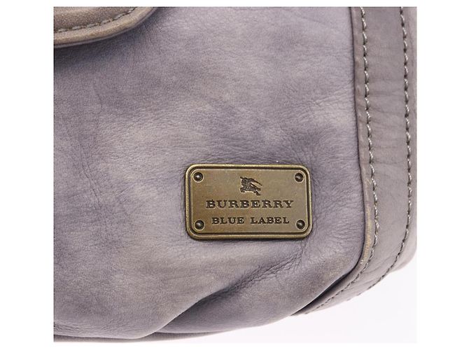 Borsa a Tracolla BURBERRY Pelle Grigia Tono Oro Auth 195354A Marrone - vista 17