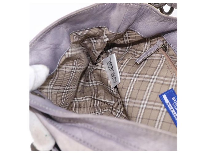 Borsa a Tracolla BURBERRY Pelle Grigia Tono Oro Auth 195354A Marrone - vista 19