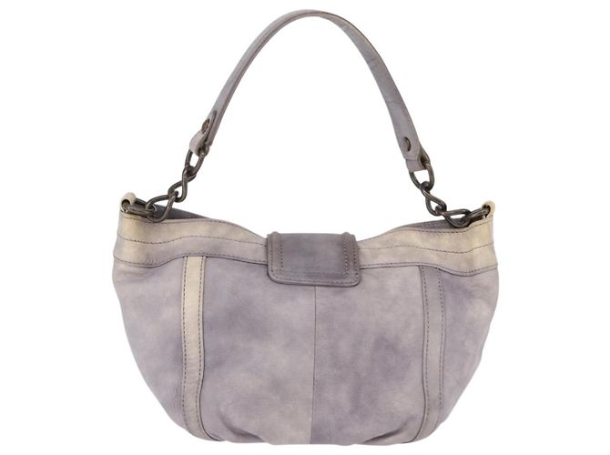 Borsa a Tracolla BURBERRY Pelle Grigia Tono Oro Auth 195354A Marrone - vista 2