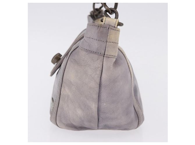 Borsa a Tracolla BURBERRY Pelle Grigia Tono Oro Auth 195354A Marrone - vista 3