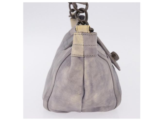 Borsa a Tracolla BURBERRY Pelle Grigia Tono Oro Auth 195354A Marrone - vista 4