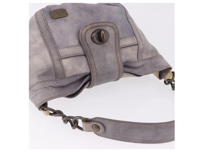 Borsa a Tracolla BURBERRY Pelle Grigia Tono Oro Auth 195354A Marrone - vista 6