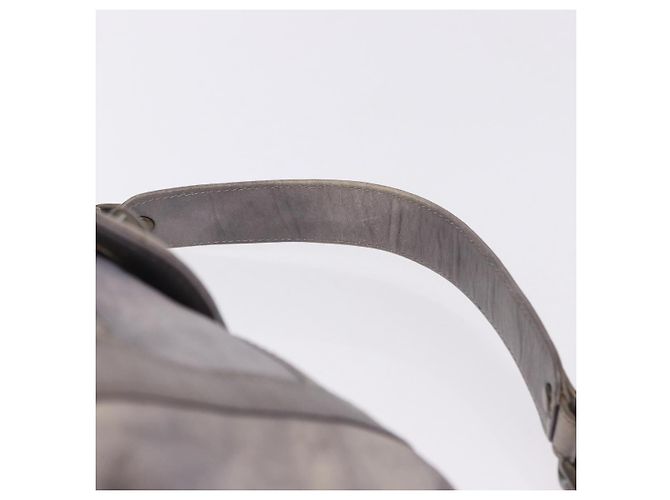 Borsa a Tracolla BURBERRY Pelle Grigia Tono Oro Auth 195354A Marrone - vista 8
