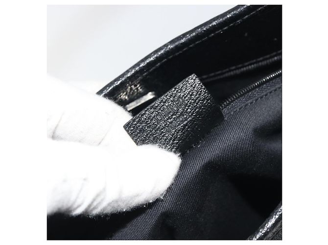 Borsa a tracolla GUCCI GG Canvas Nero Argento 113012 Auth 195436V - vista 11